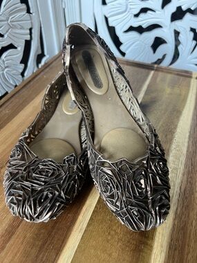 Melissa Bronze Floral Cutout  Flats